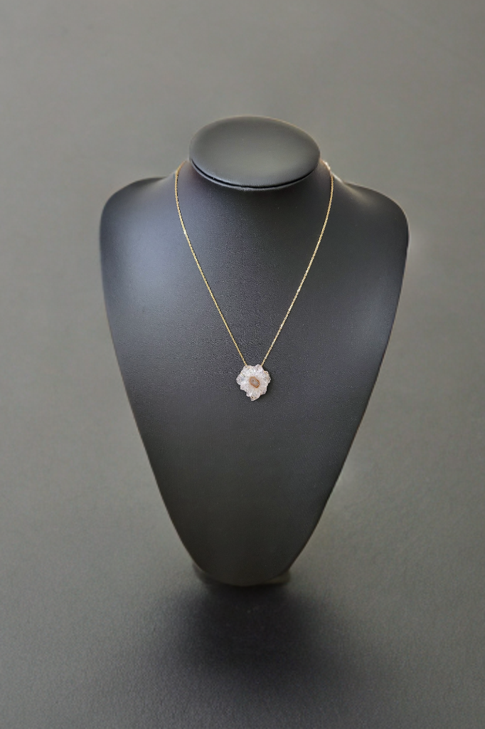 フラワーアメジストネックレス(紫)