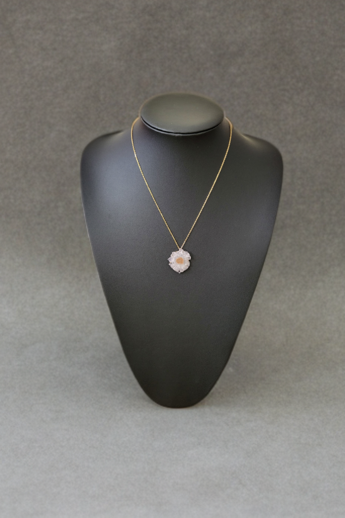 フラワーアメジストネックレス(黄)