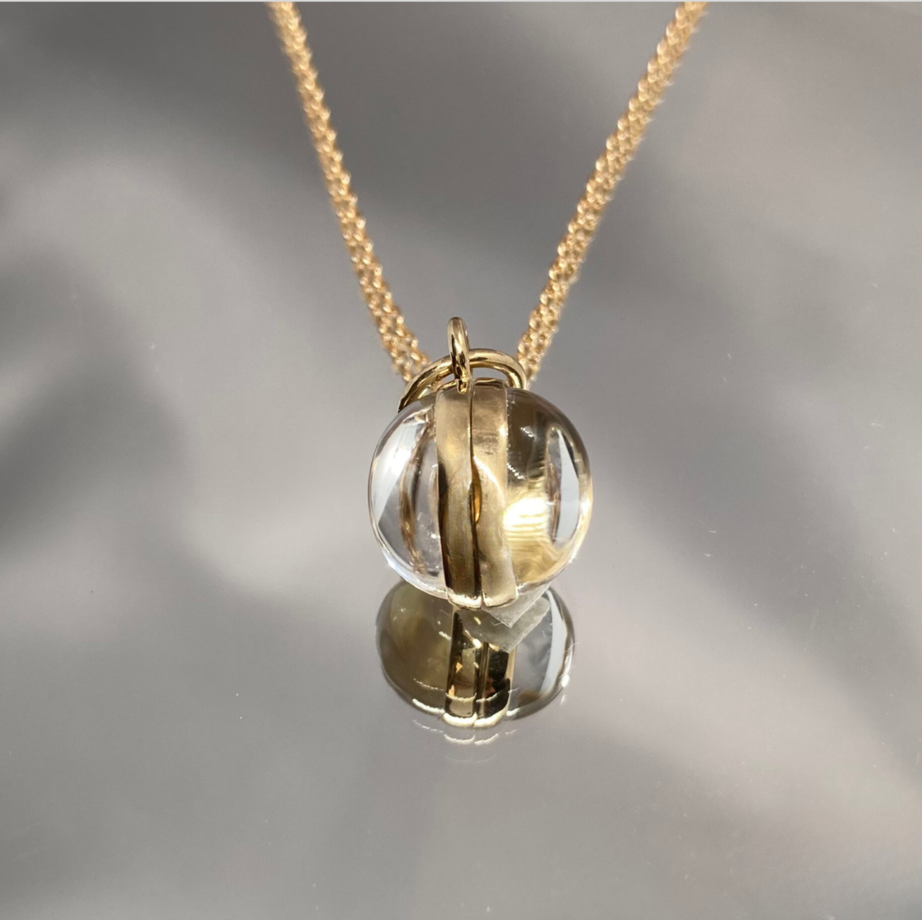 エシカルロッククリスタル（水晶）ロケットペンダント