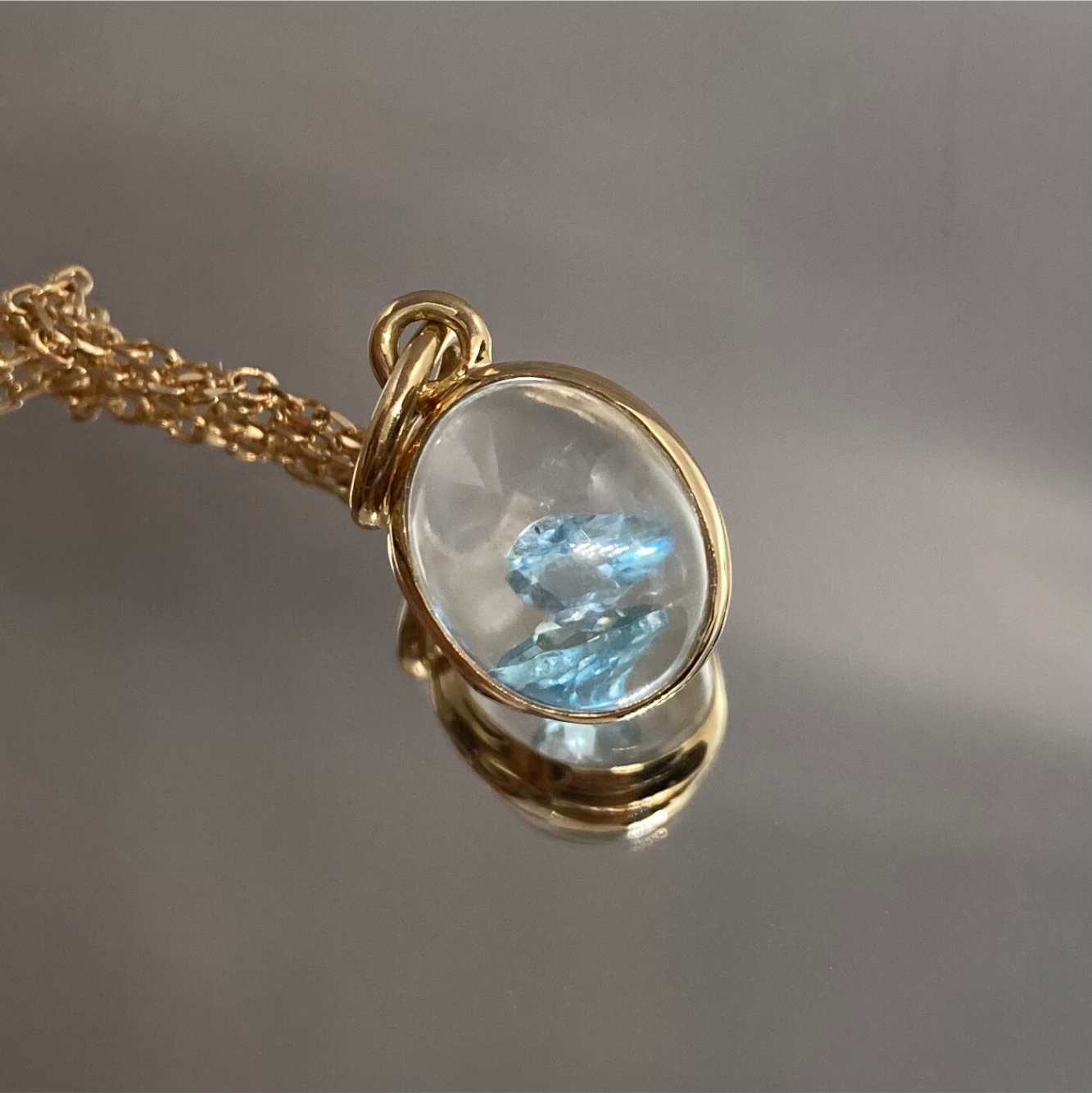 エシカルロッククリスタル（水晶）ロケットペンダント