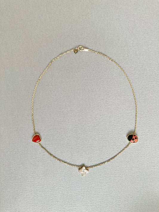 てんとう虫チョーカーネックレス